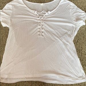 white criss-cross tee